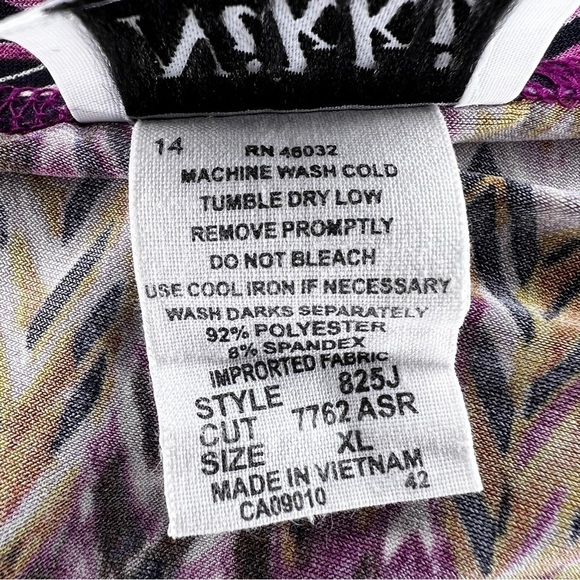 XL VINTAGE NIKKI SHRUG BLOUSE TOP PURPLE BEIGE WHITE LONG SLEEVE OPEN FRONT - Picture 10 of 10